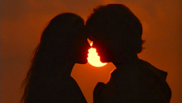 sunset love kiss. With much love